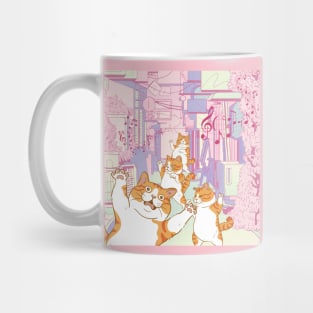 Dancing Cat in the City Mug